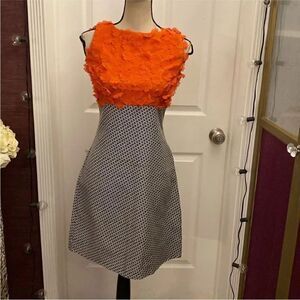Sandro Ferrone Chic Orange and Black Women's Mini Dress, XS
